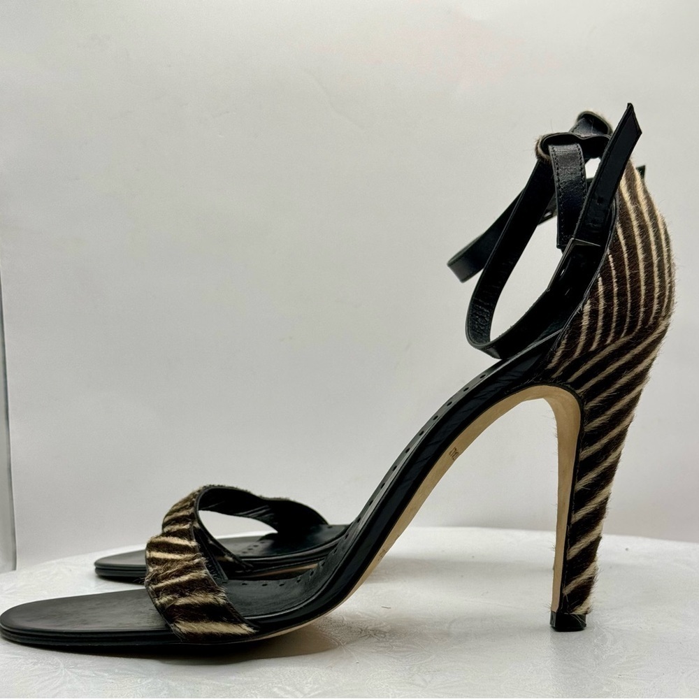 Kate Spade Animal Calf Hair Zebra Print Open Toe Heels Size 10 - Picture 4 of 9
